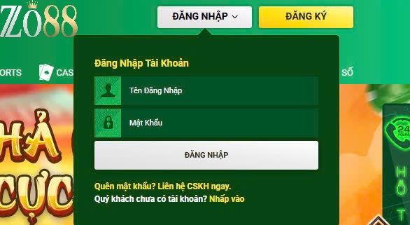 Đăng Nhập Zo88 – Chơi Game An Toàn, Thanh Toán Minh Bạch 2 Nhập sai thông tin đăng nhập Zo88 mà không biết